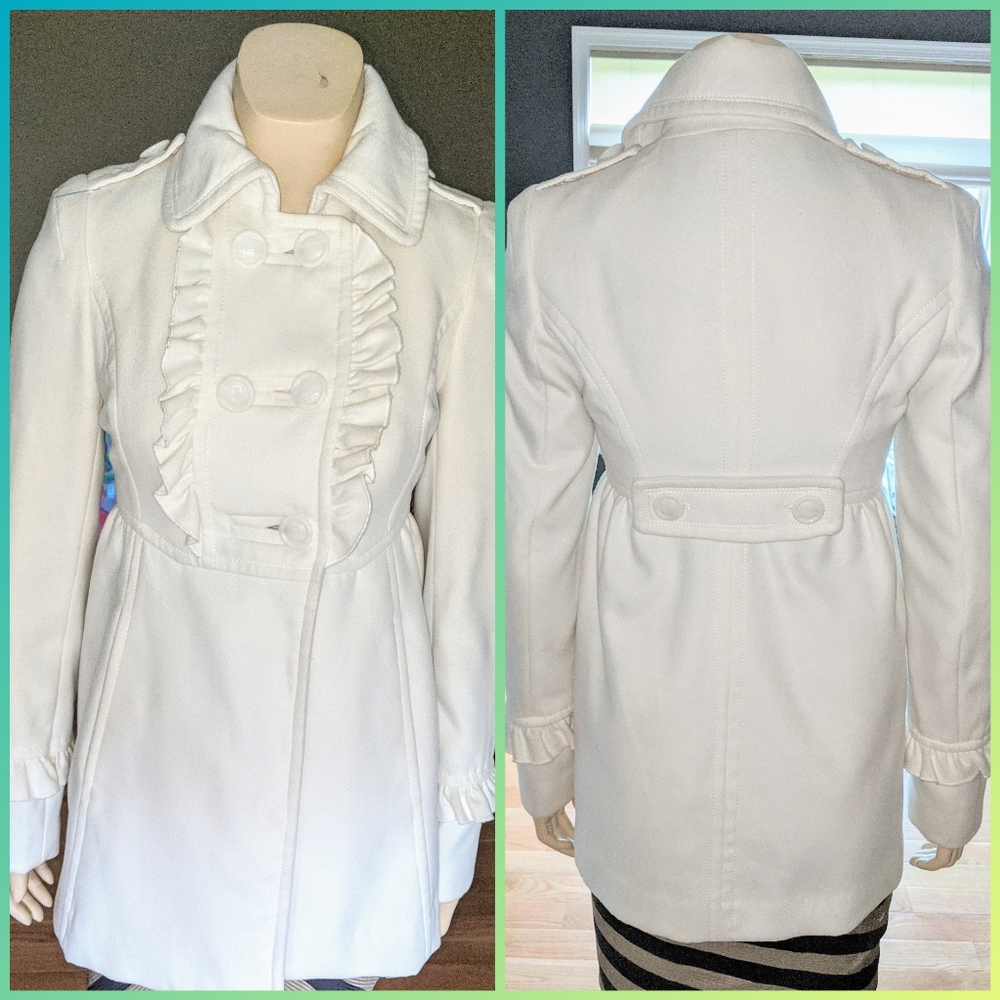 Kensie Off White Double-breasted Coat